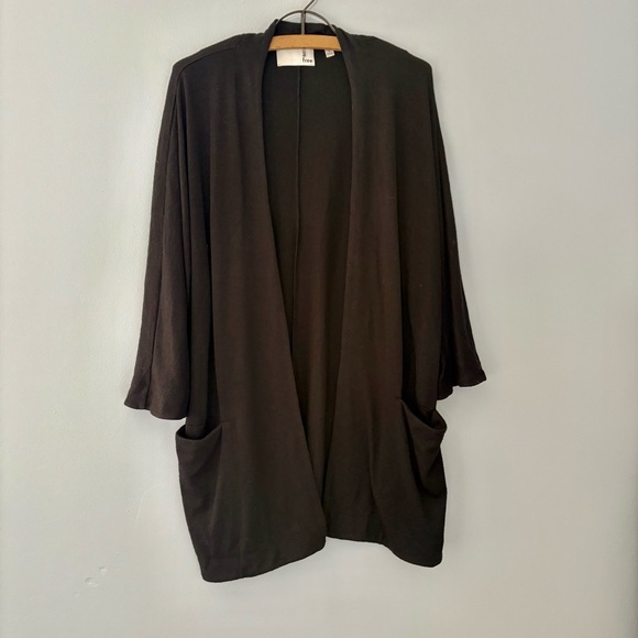 Wilfred Free Black Open Front Cardigan Jacket Pockets Size M - Picture 1 of 6